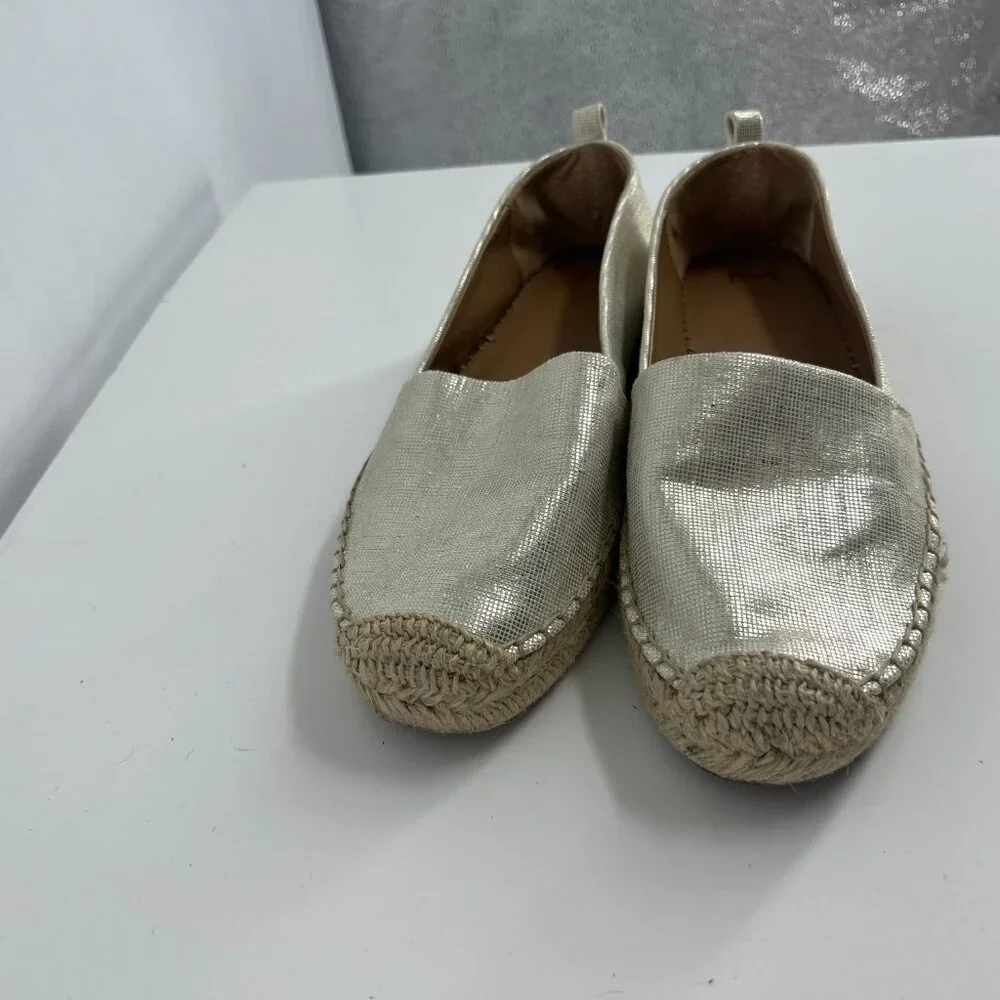 MARC FISHER Womens Gold Slip On Espadrille Shoes 9.5 M